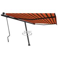 Luifel vrijstaand handmatig uittrekbaar 400x300 cm oranje bruin
