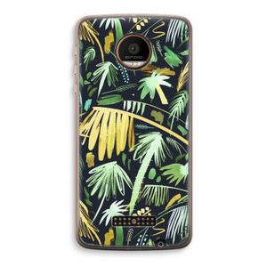 Tropical Palms Dark: Motorola Moto Z Force Transparant Hoesje