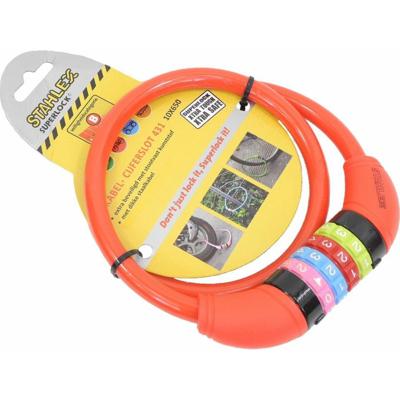 STAHLEX Cijfer kabelslot - rood - 10 x 650 mm - fietsslot