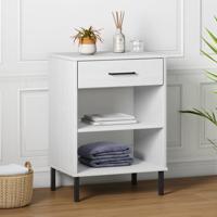 Wandkast met metalen poten OSLO massief grenenhout wit - thumbnail