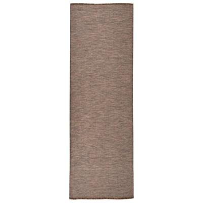VidaXL Buitenkleed platgeweven 80x250 cm bruin