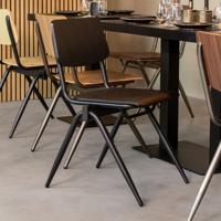 LABEL51 Eetkamerstoel Solid - Zwart - Hout - Black Frame