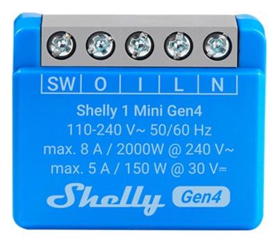 SHELLY 1 Mini Gen4 Slimme schakelaar Blauw 2 stuk(s)