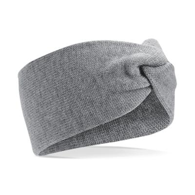 Beechfield winter hoofdband Twist - oorwarmer - lichtgrijs - gebreide look