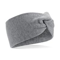 Beechfield winter hoofdband Twist - oorwarmer - lichtgrijs - gebreide look