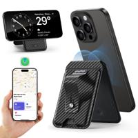 Geo Wallet Stand (HaloLock) with Built-in Find My - Black Carbon Fiber - thumbnail