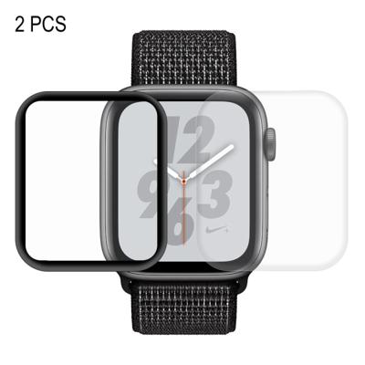 2 PC's ENKAY Hat-Prins 3D volledig scherm PET + 3D volledig scherm galvaniseren PET gebogen warmte buigen HD Screen Protector voor Apple Watch serie