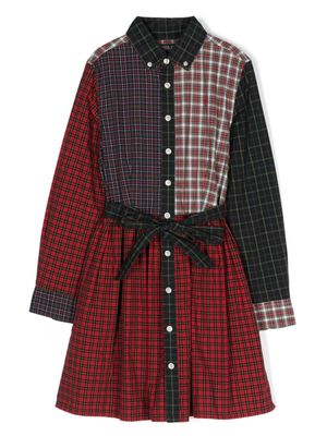 POLO RALPH LAUREN KIDS robe-chemise en coton à carreaux - Rouge