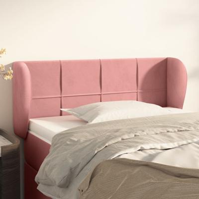 Hoofdbord met randen 103x23x78/88 cm fluweel roze