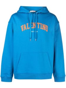 Valentino Garavani hoodie en coton à logo imprimé - Bleu