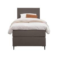 Leen Bakker - Boxspring Liv Egaal - Donker - 90x200 Cm - Slanke Poot - Stof - Bruin