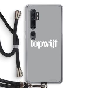 Topwijf Grijs Wit: Xiaomi Mi Note 10 Pro Transparant Hoesje met koord