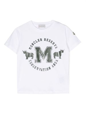 Moncler Enfant t-shirt en coton à imprimé graphique - Blanc