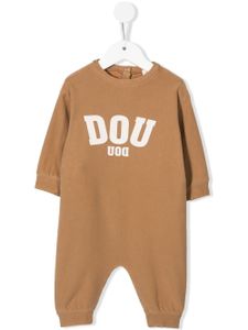 Douuod Kids grenouillère à logo imprimé - Marron