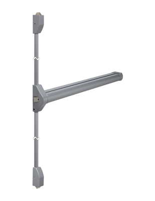 Lips FLBT101M Paniekopener Freedom Line model T | met duwbalk | 2 - 3 sluitpunten met nachtschootblokkering | 860mm kleur rood/zilvergrijs. - 7225485