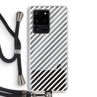 Strepen zwart-wit: Samsung Galaxy S20 Ultra Transparant Hoesje met koord