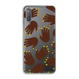 Hands dark: Samsung Galaxy A7 (2018) Transparant Hoesje