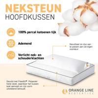 Hoofdkussen Percale Katoen Comfort Neksteun Default Anti Allergie & Anti Huisstofmijt & Rug Slaper & Zij Slaper Orange Line -