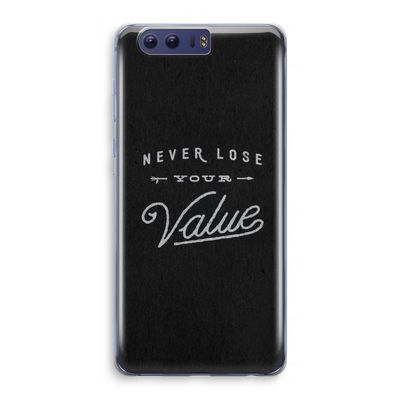 Never lose your value: Honor 9 Transparant Hoesje
