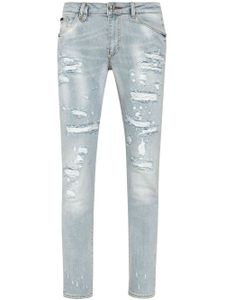 Philipp Plein jean slim à patch logo - Bleu