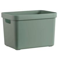 Leen Bakker - Sigma Home Box 18 Liter - Donker - 35,2x25,3x24,3 Cm - Kunststof/Polypropyleen - Groen - 25.3x35.2x24.3 Cm