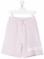 Palm Angels Kids short de sport à logo imprimé - Violet