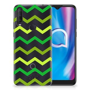 Alcatel 1S (2020) TPU bumper Zigzag Groen