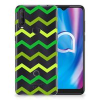 Alcatel 1S (2020) TPU bumper Zigzag Groen