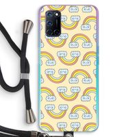 Regenboog: Oppo A52 Transparant Hoesje met koord