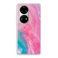 Roze explosie: Huawei P50 Pro Transparant Hoesje Roze explosie: Huawei P50 Pro Transparant Hoesje
