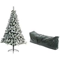 Kunst kerstboom Imperial pine 180 cm met sneeuw en opbergzak - thumbnail