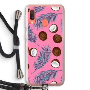 Kokosnoot roze: Samsung Galaxy A20e Transparant Hoesje met koord
