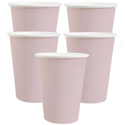 Santex feest/verjaardag bekertjes - 30x stuks - karton - lichtroze - 270 ml