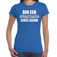 Bin een echte Zeeuw met vlag Zeeland t-shirts Zeeuws dialect blauw voor dames