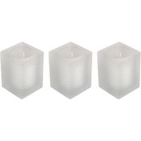 3x Matte kaarsenhouders met kaars 7 x 10 cm 24 branduren