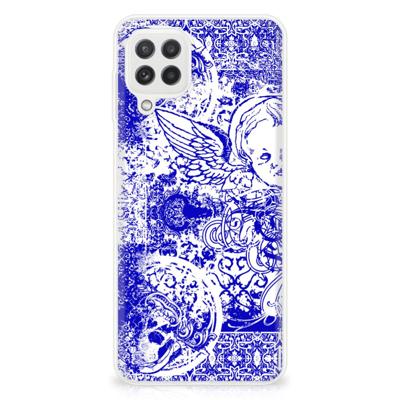Silicone Back Case Samsung Galaxy A22 4G | M22 Angel Skull Blauw