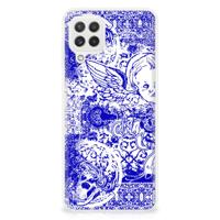 Silicone Back Case Samsung Galaxy A22 4G | M22 Angel Skull Blauw