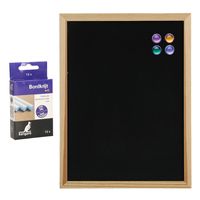 Krijtbord/schoolbord met magneten en 12x krijtjes - 30 x 40 cm