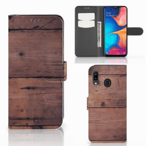 Samsung Galaxy A30 Book Style Case Old Wood