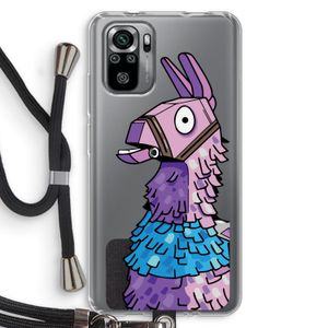 Lama: Xiaomi Redmi Note 10S Transparant Hoesje met koord
