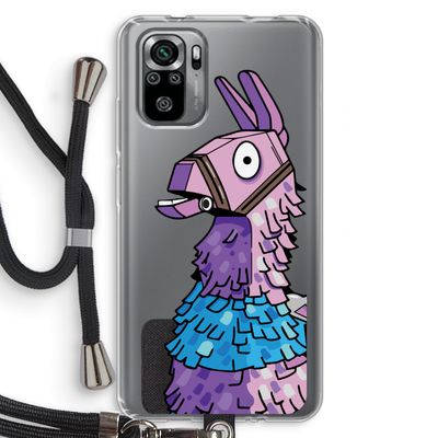 Lama: Xiaomi Redmi Note 10S Transparant Hoesje met koord