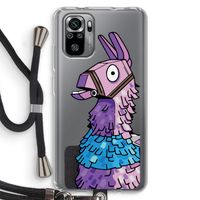 Lama: Xiaomi Redmi Note 10S Transparant Hoesje met koord