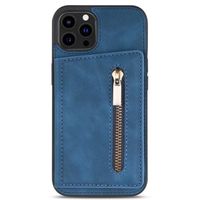 iPhone XR hoesje - Backcover - Pasjeshouder - Portemonnee - Rits - Kunstleer - Blauw