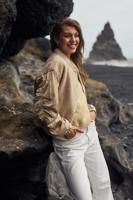 Nukus Baltimore Jacket Satin | Sand