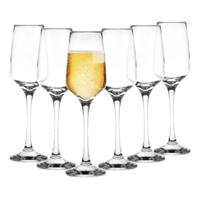 Glasmark Champagneglazen/prosecco - Flutes - transparant glas - 12x stuks - 230 ml