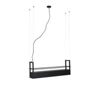 QAZQA Industriële hanglamp zwart met rek 4-lichts GU10 - Cage Rack