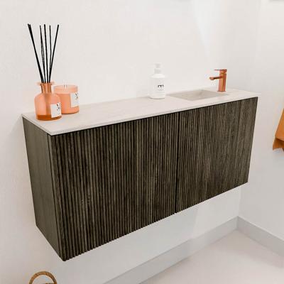 Toiletmeubel Mondiaz Joya Dlux | 90 cm | Meubelkleur Shadow | Faye wastafel Meli Wasbak Rechts | 1 kraangat