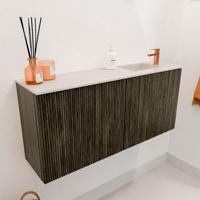Toiletmeubel Mondiaz Joya Dlux | 90 cm | Meubelkleur Shadow | Faye wastafel Meli Wasbak Rechts | 1 kraangat
