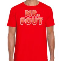 Bellatio Decorations Foute party t-shirt voor heren - Mr. Fout - rood - carnaval 2XL  -