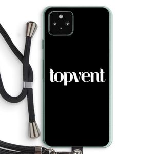 Topvent Zwart: Pixel 5a 5G Transparant Hoesje met koord